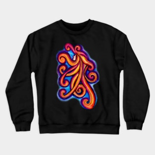 Head with Curly Hair Crewneck Sweatshirt